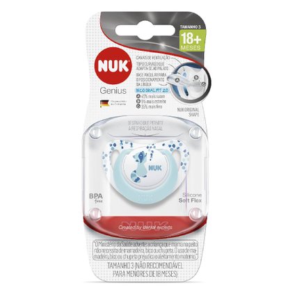 CHUPETA NUK GENIUS AZUL 18 MESES + COM 1 UNIDADE
