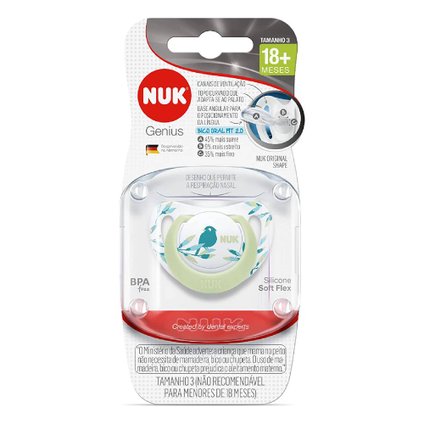 CHUPETA NUK GENIUS ROSA 18 MESES + COM 1 UNIDADE