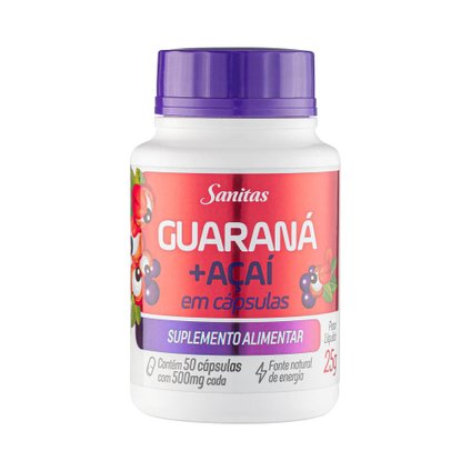 GUARANÁ COM AÇAÍ SANITAS 50 CÁPSULAS