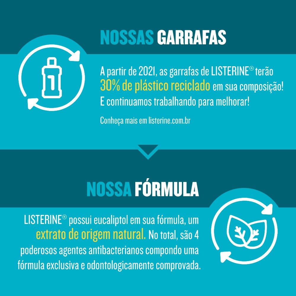 ENXAGUATÓRIO BUCAL LISTERINE COOL MINT ZERO LEVE 500ML PAGUE 350ML