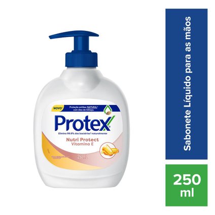 SABONETE LÍQUIDO PARA MÃOS PROTEX ANTIBACTERIANO VITAMINA E 250ML