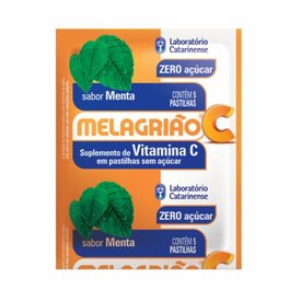 PASTILHA MELAGRIÃO VITAMINA C MENTA 5 PASTILHAS