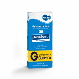 DESLORATADINA 5MG 30 COMPRIMIDOS REVESTIDOS EMS GENÉRICO