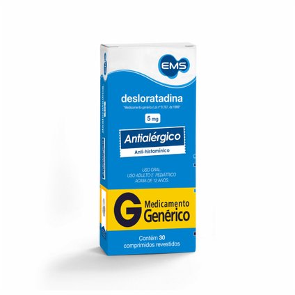 DESLORATADINA 5MG 30 COMPRIMIDOS REVESTIDOS EMS GENÉRICO