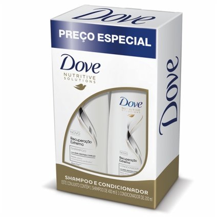 KIT DOVE RECONSTRUÇÃO EXTREMA SHAMPOO 400ML + CONDICIONADOR 200ML