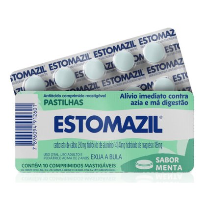 ANTIÁCIDO ESTOMAZIL MENTA PASTILHA 10 COMPRIMIDOS