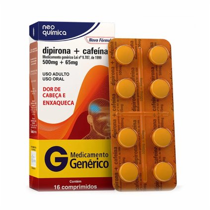 DIPIRONA + CAFEÍNA 500MG + 65MG 16 COMPRIMIDOS NEOQUÍMICA GENÉRICO
