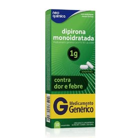 DIPIRONA MONOIDRATADA 1G - 10 COMPRIMIDOS NEO QUÍMICA GENÉRICO