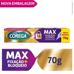 Fixador De Prótese Ultra Corega Creme Max Fixação + Bloqueio 70g