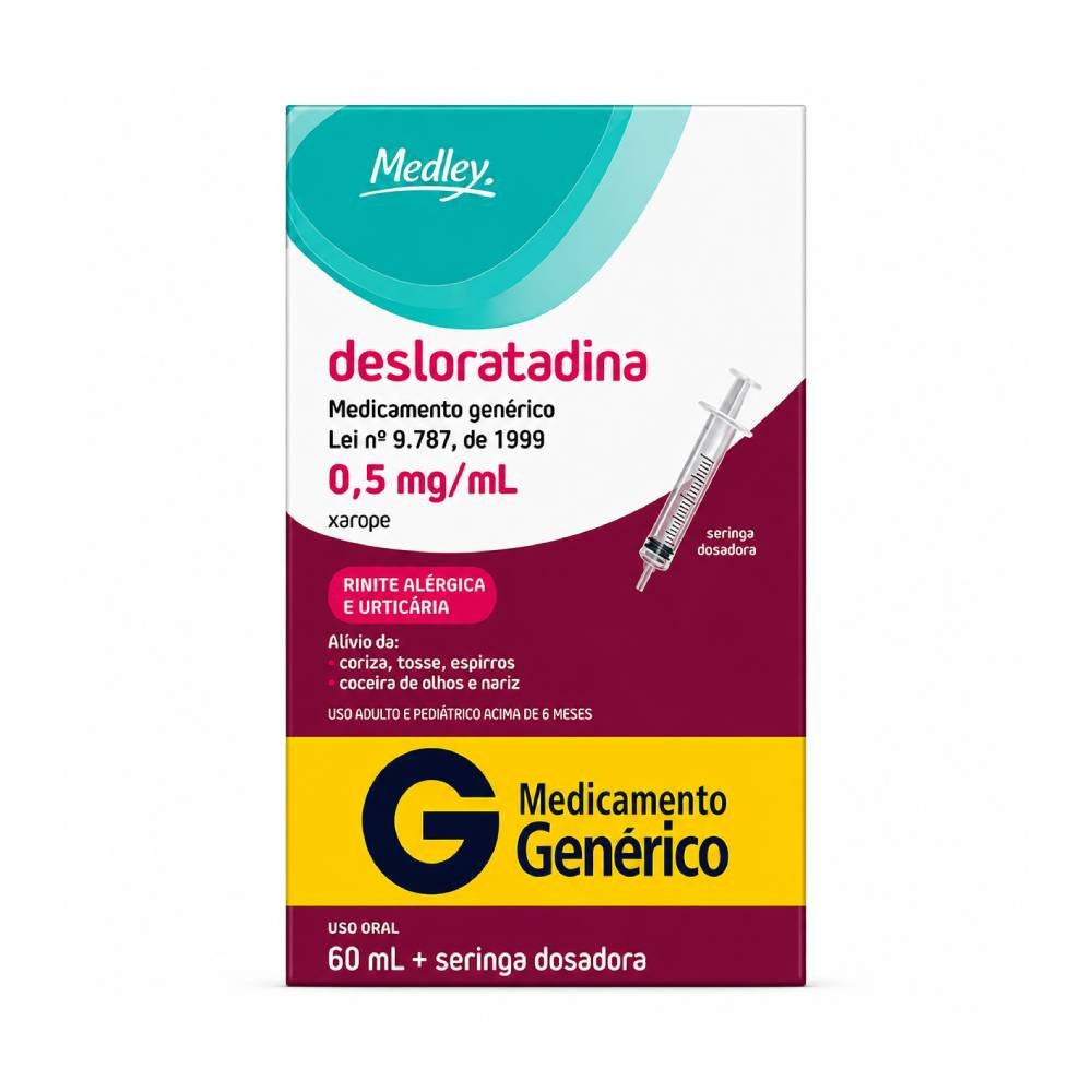Desloratadina 0,5mg/ml Xarope 60ml Medley Genérico