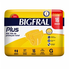 FRALDA ADULTO BIGFRAL PLUS G COM 16 UNIDADES
