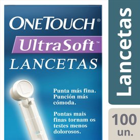 LANCETAS ONETOUCH ULTRA SOFT COM 100 UNIDADES