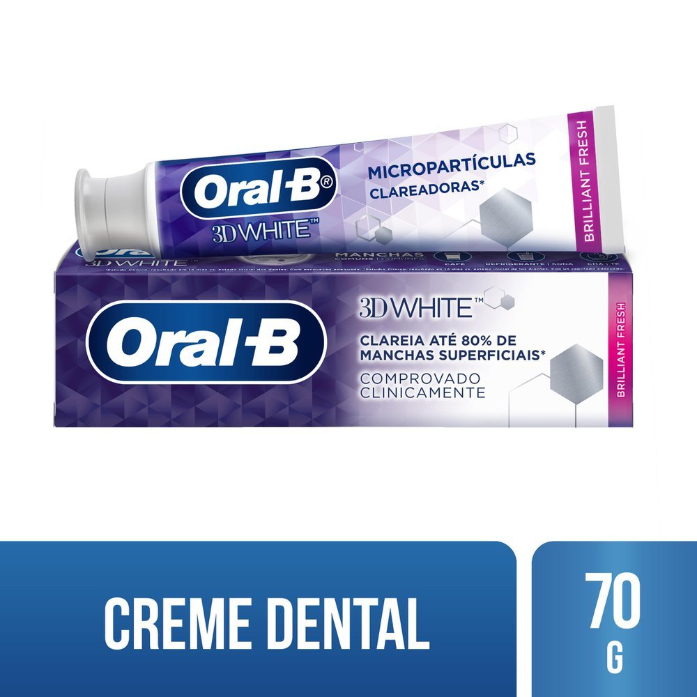 Creme Dental Oral-B 3d White Brilliant Fresh 70g - PanVel Farmácias