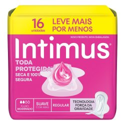 Absorvente Intimus Toda Protegida Dia Cobertura Suave Com Abas 16 Unidades