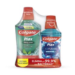 Enxaguatório Bucal Colgate Plax Fresh Mint 500ml + 250ml