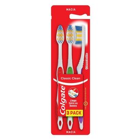 KIT ESCOVA DENTAL MACIA COLGATE CLASSIC CLEAN - 3 UNIDADES