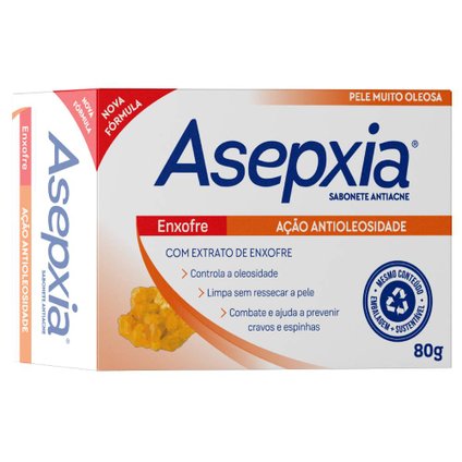 SABONETE EM BARRA ENXOFRE ASÉPXIA ANTIOLEOSIDADE 80G