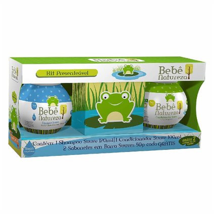 KIT BEBÊ NATUREZA SAPINHO SHAMPOO 120ML + CONDICIONADOR 100ML GANHE 2 SABONETES EM BARRA 50G CADA