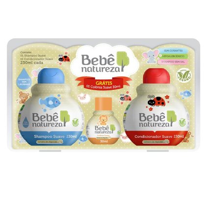 KIT BEBE NATUREZA SHAMPOO + CONDICIONADOR GRÁTIS COLÔNIA 30ML