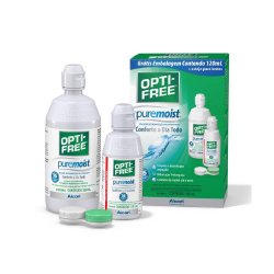 Kit Solução Para Lentes Opti-free Puremoist 300ml Grátis Frasco 120ml