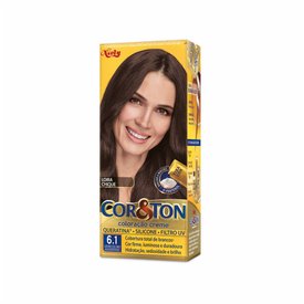 TINTURA PERMANENTE COR E TON 6.1 LOURO ESCURO ACINZENTADO