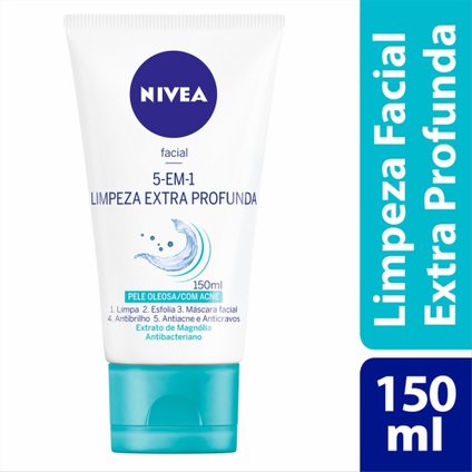 NIVEA VISAGE PURE EFFECT 5 EM 1 LIMPEZA PROFUNDA 150ML