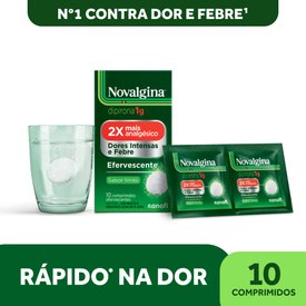 NOVALGINA 1G DIPIRONA PARA DORES INTENSAS E FEBRE 10 COMPRIMIDOS EFERVESCENTES