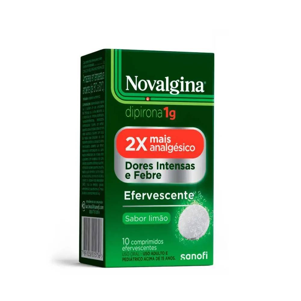 Analgésico E Antitérmico Novalgina Dipirona 1g 10 Comprimidos Efervescentes