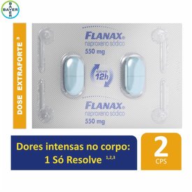 ANALGÉSICO FLANAX 550MG BAYER  DORES INTENSAS  COM 2 COMPRIMIDOS