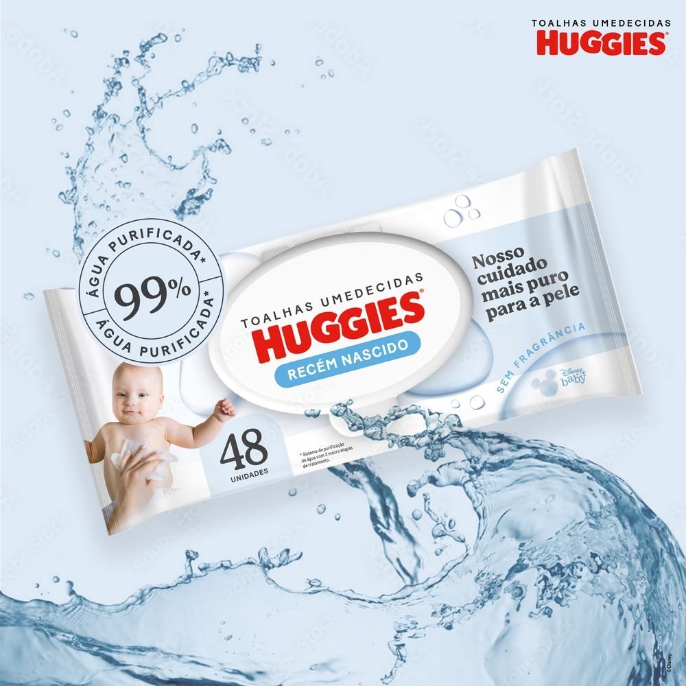 Lenços Umedecidos Huggies Recém-nascido Sem Fragrância 48 Unidades