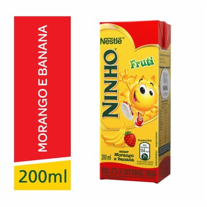 BEBIDA LÁCTEA NINHO FRUTI MORANGO E BANANA 200ML
