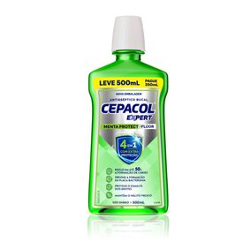 ENXAGUANTE BUCAL CEPACOL EXPERT MENTA PROTECT COM FLÚOR PAGUE 350ML LEVE 500ML