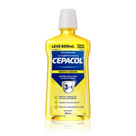 ENXAGUANTE BUCAL CEPACOL MENTA FUSION PAGUE 350ML LEVE 500ML