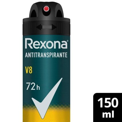 DESODORANTE ANTITRANSPIRANTE AEROSOL MASCULINO REXONA V8 72 HORAS 150ML
