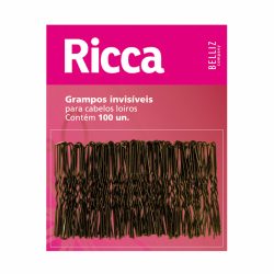Grampo Ricca Invisivel Loiro C/100