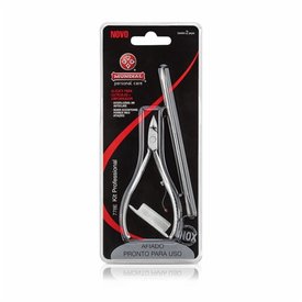 KIT ALICATE PARA CUTÍCULAS + ESPÁTULA DUPLA MUNDIAL PROFESSIONAL INOX R/778-E