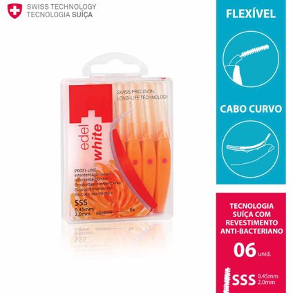 ESCOVA INTERDENTAL EDEL+WHITE 0,45MM COM 6 UNIDADES
