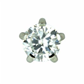 BRINCO STUDEX ZIRCONIA MEDIA PEDRA BRANCA PRATA