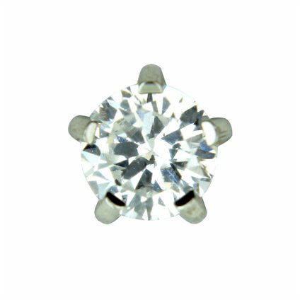 BRINCO STUDEX ZIRCONIA MEDIA PEDRA BRANCA PRATA