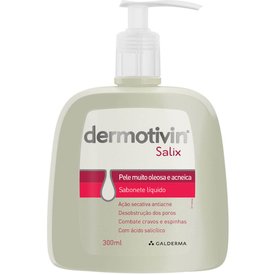SABONETE LÍQUIDO DERMOTIVIN SALIX PELE MUITO OLEOSA E ACNEICA 300ML