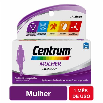 CENTRUM MULTIVITAMÍNICO DE A A ZINCO MULHER COM 30 COMPRIMIDOS