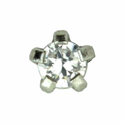 Brinco Studex Zirconia Pequena Pedra Branca Prata