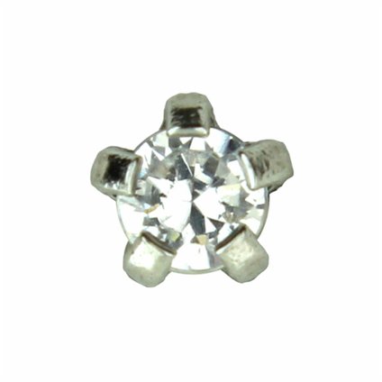 BRINCO STUDEX ZIRCONIA PEQUENA PEDRA BRANCA PRATA
