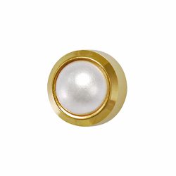 Brinco Studex Infantil Perola Dourado 2mm
