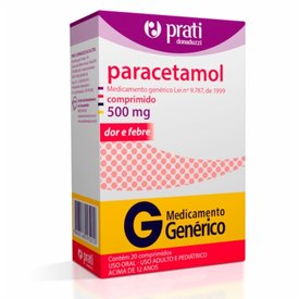 PARACETAMOL 500MG 20 COMPRIMIDOS PRATI GENÉRICO