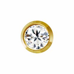 Brinco Studex Infantil Cristal Dourado 2mm