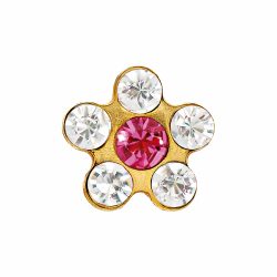 Brinco Studex Infantil Daisy Cristal Rosa