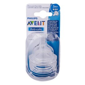 BICO PARA MAMADEIRA AVENT ANTI-COLIC NÚMERO 03 COM 2 UNIDADES