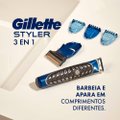 BARBEADOR ELÉTRICO GILLETTE STYLER 3 EM 1 COM 1 UNIDADE