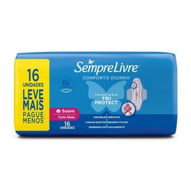ABSORVENTE SEMPRE LIVRE ADAPT PLUS SUAVE COM ABAS LEVE 16 PAGUE 14
